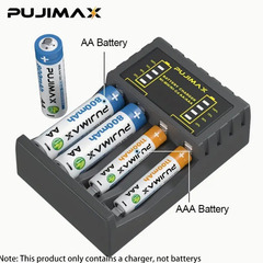 1.2v充電池対応スマート充電器　単３充電池＆単４充電池　対応のusb充電器　4 スロット　急速充電器　充電式電池の充電器　AA/AAA　NiMH/NiCd対応の画像
