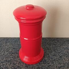 未使用品　瀬戸焼　日本郵便 郵便局 ポスト 貯金箱 昭和レトロ 陶器製 高さ 180mmの画像
