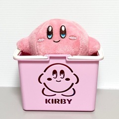 カービィ☆カラーバスケット☆ミニ☆ピンク☆かご☆プラスチックバスケットの画像