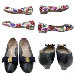 現状品 Salvatore Ferragamo サルヴァトーレフェラガモ パンプス パンプス 23㎝ ２点 まとめ売り 箱あり 花がら レディース [1000027753469]の画像