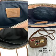 186000 現状品 COACH コーチ ディズニーコラボバッグ　ミッキー　ワッペン　パッチワーク スタッズ A1777-F59532  ブラウン　キャメル/レザー レディース [1000025372396]の画像