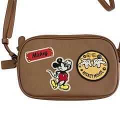 186000 現状品 COACH コーチ ディズニーコラボバッグ　ミッキー　ワッペン　パッチワーク スタッズ A1777-F59532  ブラウン　キャメル/レザー レディース [1000025372396]の画像