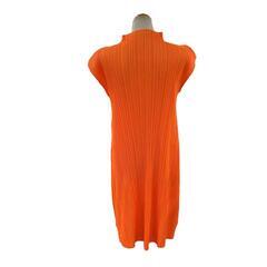 199990 ISSEY MIYAKE イッセイミヤケ ワンピース PLEATS PLEASE プリーツプリーズ オレンジ ポリエステル [1000025372570]の画像