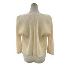 199990 ISSEY MIYAKE イッセイミヤケ カーディガン PLEATS PLEASE プリーツプリーズ クリーム ポリエステル [1000025372143]の画像