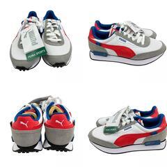 186000 現状品 PUMA プーマ 22.5cm フューチャーライダー ストリームオン 382500-01  22.5 ホワイト ブルー レッド ローカット レディース [1000025382913]の画像