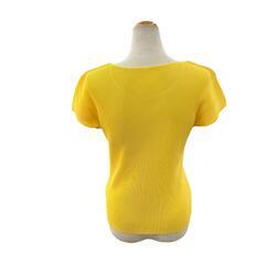 199990 ISSEY MIYAKE イッセイミヤケ カットソー PLEATS PLEASE プリーツプリーズ イエロー ポリエステル レディース [1000025372105]の画像