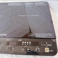 【美品】IRIS OHYAMA IHK-W1-B 2口IHクッキングヒーターの画像