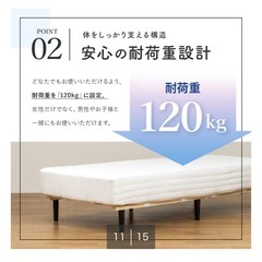 脚付きポケットコイルマットレスベット(紺色)の画像
