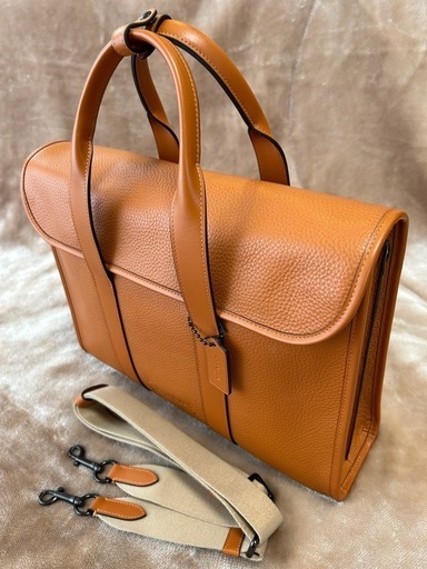 コーチゴッサムポートフォリオ2WAYビジネスバッグブリーフケースメンズレディース肩掛けショルダーバッグ男性用紳士女性用婦人書類鞄茶