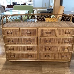 ラタンチェスト【町田市再生家具】　251557の画像