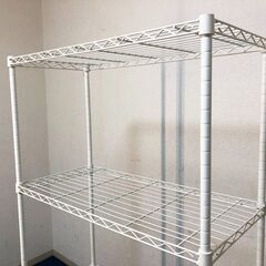 スチールラック4段 W750×D350×H1450 ホワイト系メタルラック 収納棚カラーラック アジャスター付き脚部 メタルシェルフの画像