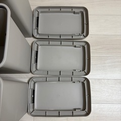 サンコープラスチック プッシュオープン ダストボックス ゴミ箱  3個セット
の画像