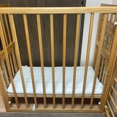 大和屋ベビーベッド　ミニサイズ　マットレス付き　の画像
