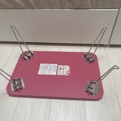 折り畳みテーブル 折り畳み机 ピンクの画像