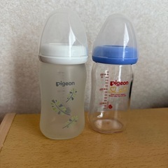 pigeon ガラス哺乳瓶2本(160ml）・消毒はさみの画像