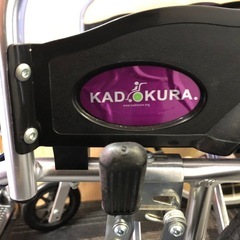 ◆早い方優先‼︎　KADOKURA カドクラ アルミ製 超軽量 車いす 介助式 介護用 ブルー チェック柄◆の画像