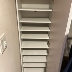ミラー付きシューズラック/靴箱の画像