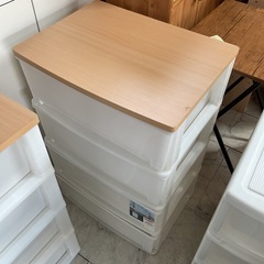 天板木製収納ケース　4段　同じ物在庫2個　中古の画像