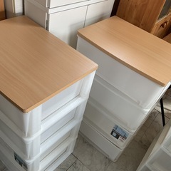 天板木製収納ケース　4段　同じ物在庫2個　中古の画像