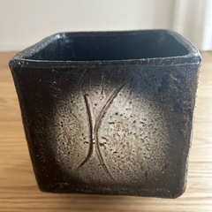 生け花用 花器（陶器製・角形）剣山セット【新品・未使用】の画像