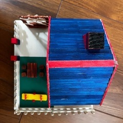 木製お家 手作り　貯金箱の画像