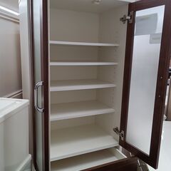 ★リユースのサカイ水戸店★食器棚ブラウン×ホワイトH181×D39.5×W60クリーニング済みMT5314の画像