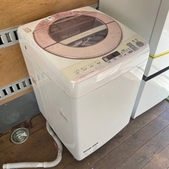 f●■【目玉品！】SHARPシャープ・全自動電気洗濯機８kg【ES-GV80P】大型洗濯機の画像