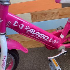 店頭引き渡し 中古 AVIGO 子供用自転車 女の子 14インチ ピンク 補助輪付きの画像
