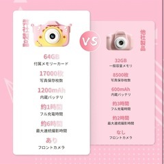 子供 キッズカメラ 64GB 高画素 トイ おもちゃカメラ HD 多機能の画像