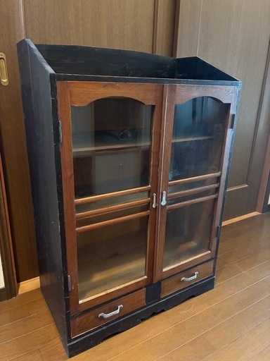 ◇古家具◇キャビネット 食器棚 飾り棚 書棚◇アンティーク 昭和