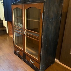 ◆古家具◆キャビネット 食器棚 飾り棚 書棚◆アンティーク 昭和レトロ 大正モダン◆の画像