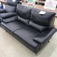 リユースのサカイ東金店 2人掛けソファー黒 TJ14243の画像