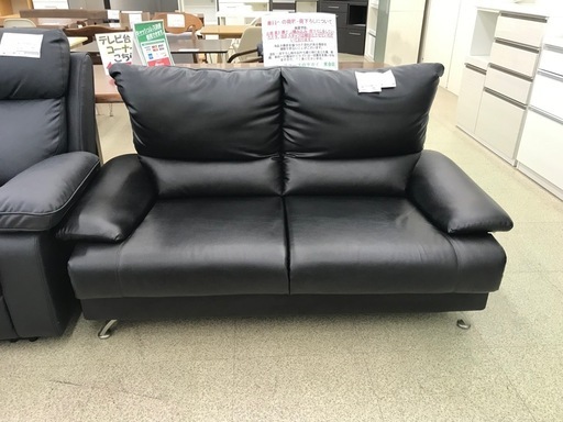 リユースのサカイ東金店 2人掛けソファー黒 TJ14243