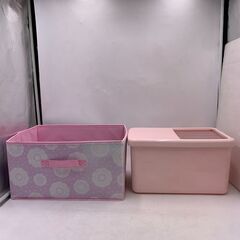 【現状品】ピンク ボックス2箱 ヨシカワ/他 マルチボックス 多目的収納 箱 収納の画像