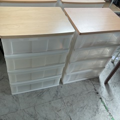 天板木製収納ケース② 4段　中古　1個1500円の画像