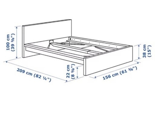 ダブルベッド　マルム　　IKEA
