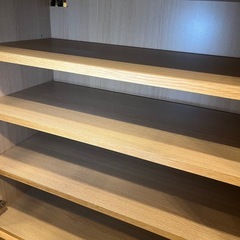 【武蔵小山店】MUJI 無印良品 木製キャビネット ガラス扉 オーク材突板 収納 の画像