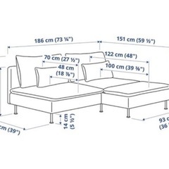 IKEA　ソーデルハムン　カウチソファー　ベージュブラウン　の画像