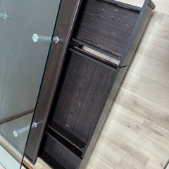 【ニトリ】ガラスセンターテーブル（引き出し3杯付き）の画像