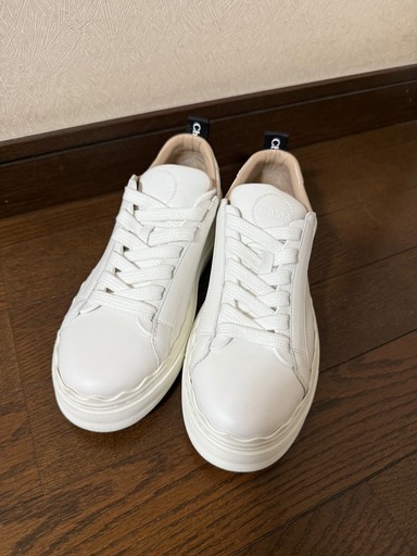 【美品】Chloé クロエ ホワイト スニーカー シューズ 靴 ロゴ