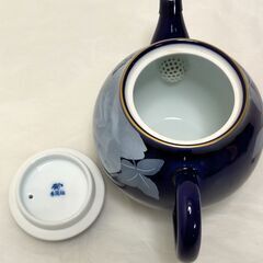 香蘭社　瑠璃薔薇　茶器セット　急須　湯呑み✕５点　計６点　250828-4Tの画像