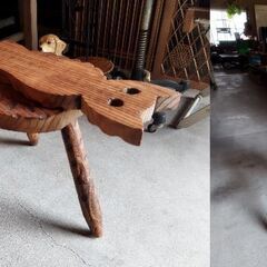 スペイン製 木製 飾り台 花台 折りたたみ ねこモチーフ　/MJ-1248 1Fの画像