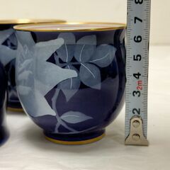 香蘭社　瑠璃薔薇　茶器セット　急須　湯呑み✕５点　計６点　250828-4Tの画像