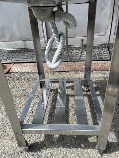 業務用 1槽シンク ２口蛇口付き 幅400×奥600×高さ850(mm) 一層シンク 一層 1層 一槽 店舗 厨房機器 流し台 扉付き