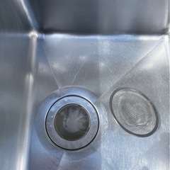 業務用 1槽シンク ２口蛇口付き 幅400×奥600×高さ850(mm) 一層シンク 一層 1層 一槽 店舗 厨房機器 流し台 扉付き 大阪の画像