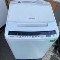 NO B460🌈福岡市内配送設置無料✨🌈日立 全自動洗濯機 8kg ホワイト ビートウォッシュ BW-V80E W 洗剤セレクト 大流量ナイアガラ ビート洗浄　2020年の画像