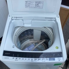 NO B460🌈福岡市内配送設置無料✨🌈日立 全自動洗濯機 8kg ホワイト ビートウォッシュ BW-V80E W 洗剤セレクト 大流量ナイアガラ ビート洗浄　2020年の画像