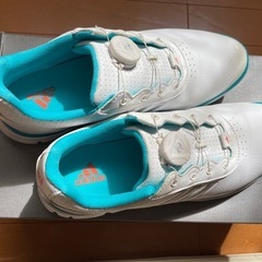 adidas ゴルフシューズ 24.5cm　女性用 ホワイト/ターコイズの画像