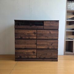 ★ジモティ割あり★  ハイチェスト ブラック×オレンジ H135×D47×W106 クリーニング済み TC1107 ハイチェストの中古が安い！激安で譲ります・無料であげます