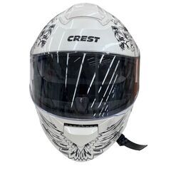 186000 現状品 Crest クレスト ヘルメット アルファ２スカル L パールホワイト [250317HM130127]の画像